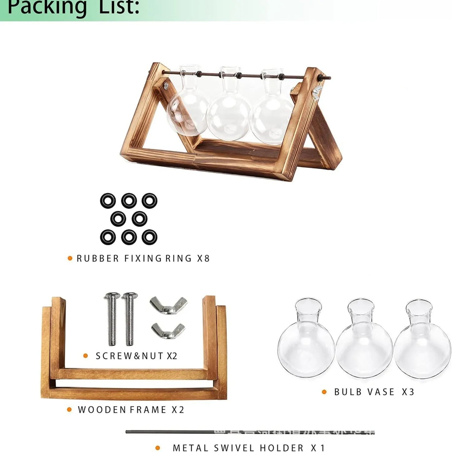 Wooden Hydroponic Vase Holder